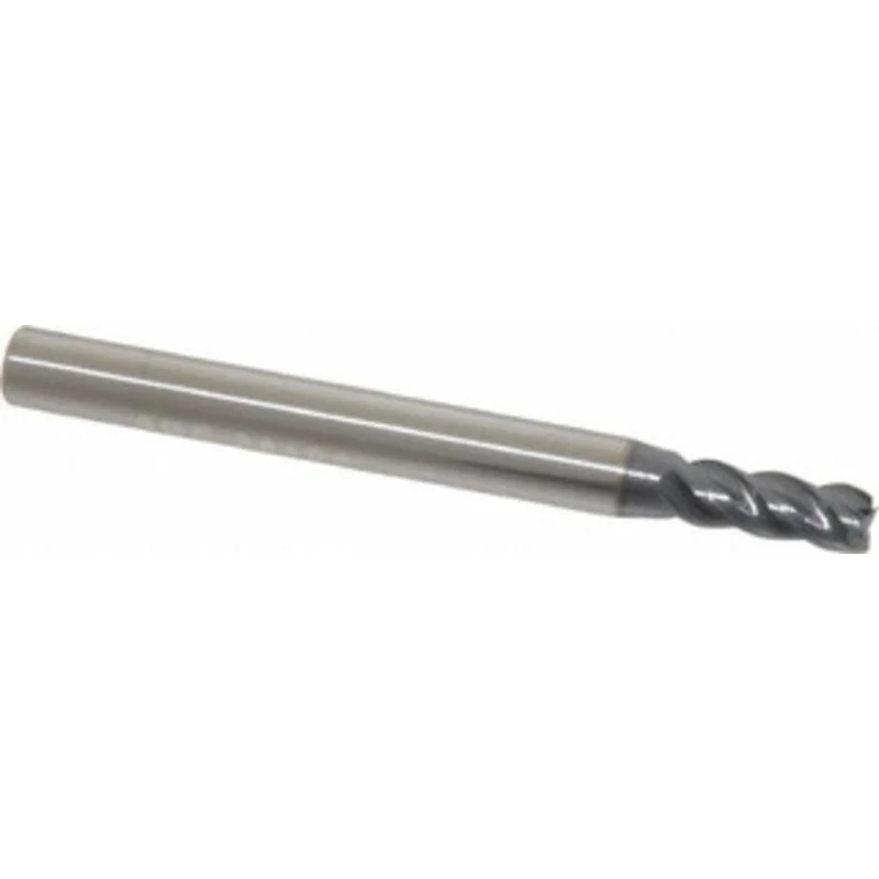 KYOCERA SGS 5/32, 7/16 LOC, 3/16 Shank Diam, 2 OAL, 4 Flute, Solid Carbide Square End Mill Single End, AlTiN Finish, ...